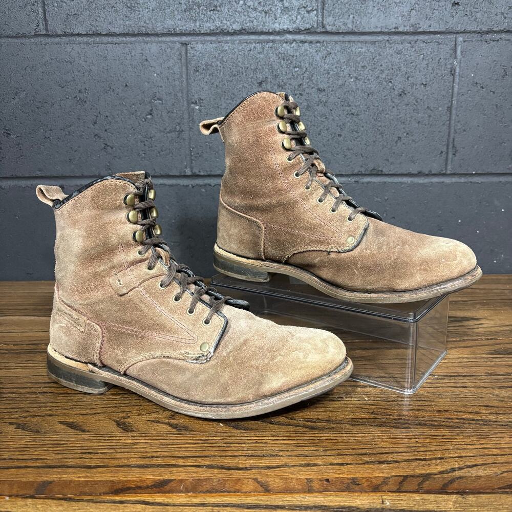 Caterpillar CAT Men’s 9 Brown Suede Leather Lace Up Boots P71733 Distressed